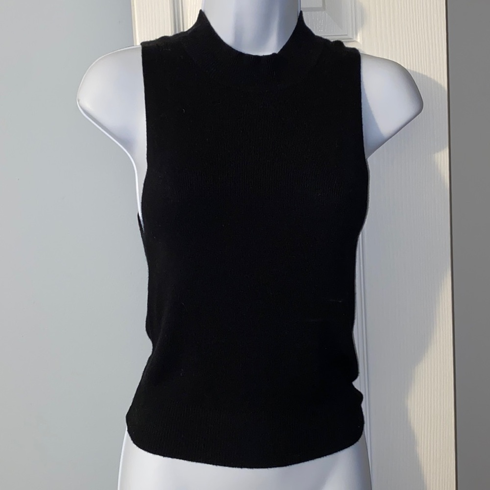 Express black Sleeveless high-neck knit Top